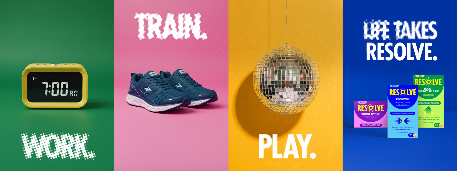Work. Train. Play. Life Takes Resolve.