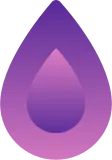A purple teardrop.