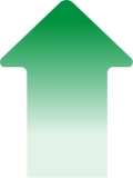 Glyph depicting a large semi-transparent green arrow that is pointing upwards.