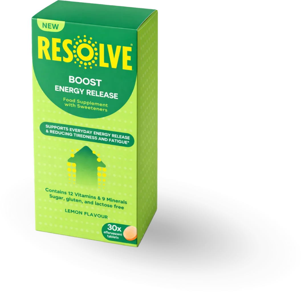 A 3D shot of the Resolve Boost Energy Release Effervescent Tablets)