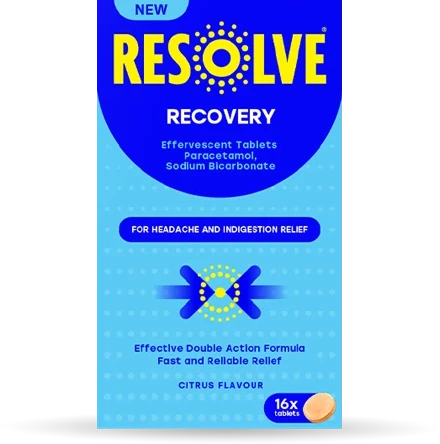 A front shot of the Resolve Boost Recovery Effervescent Tablets)